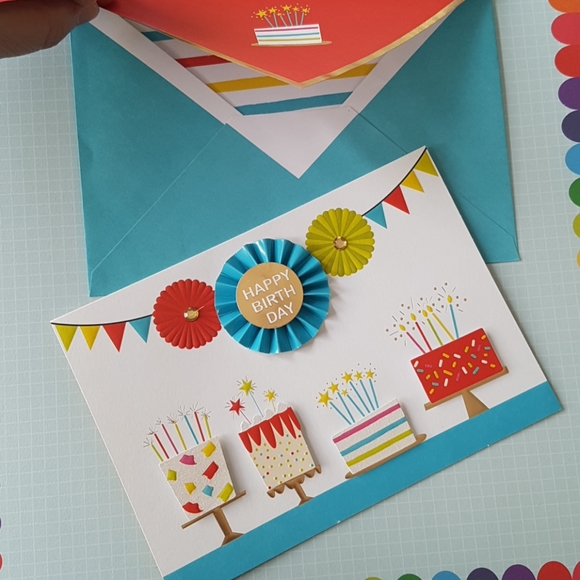 2 pcs C R Gibson Luxury Card Happy Birthday (1 Card with envelopel - Picture 1 of 16